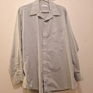 Pierre Cardin Men's Dress Shirt Button Down Long Sleeve Gray Size 17.5/34/35